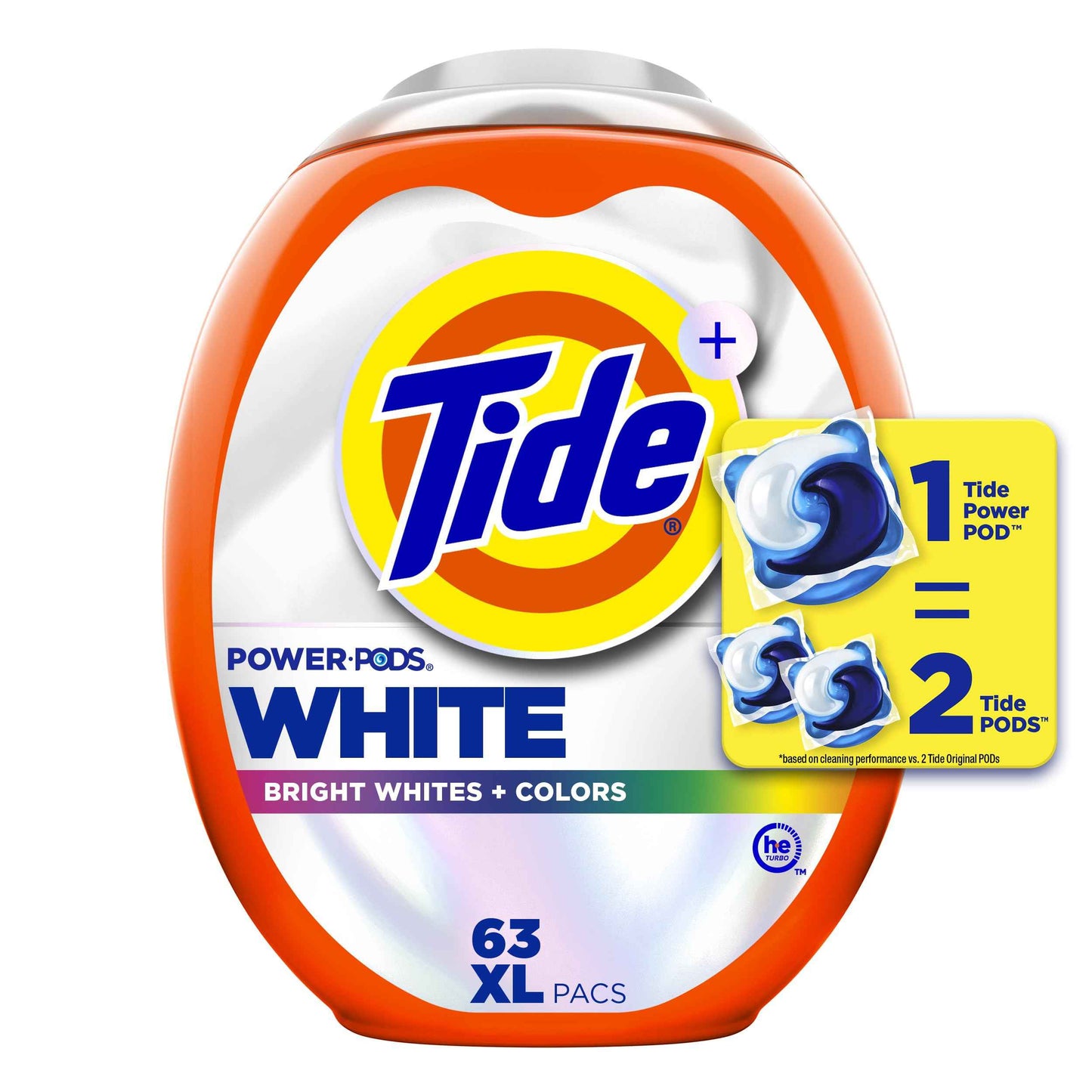 Tide Power PODS White Laundry Detergent Pacs, Brilliant Whitening + Color Protect