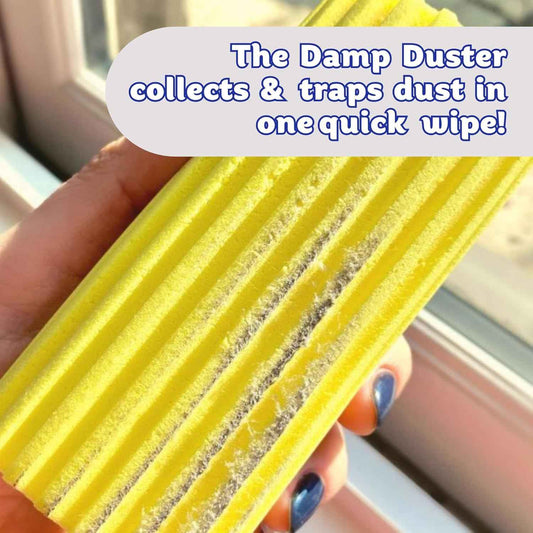 Scrub Daddy Damp Duster, Multipurpose Dusters for Cleaning - Wooden & Venetian Blind Cleaner Tool, Ridged Wet Dust Sponge for Skirting Board, Radiator, Blinds & Mirrors, Home Cleaning Products, Pink
