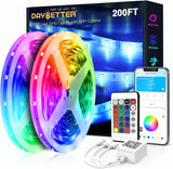 DAYBETTER Led Strip Lights Smart with App Control Remote, 5050 RGB for Bedroom, Music Sync Color Changing for Room Party 50ft/100FT/130FT/200FT