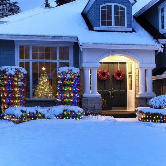 BlcTec_Outdoor_Christmas_Lights_200_LED_8.4ft_x_5.2ft_Christmas_Net_Lights_with_8_Modes,_UL_Certified,_Timer,_Connectable,_Waterproof_Design_for_Bushes,_Shrubs_Outdoor_Xmas_Decorations,_Multicolor