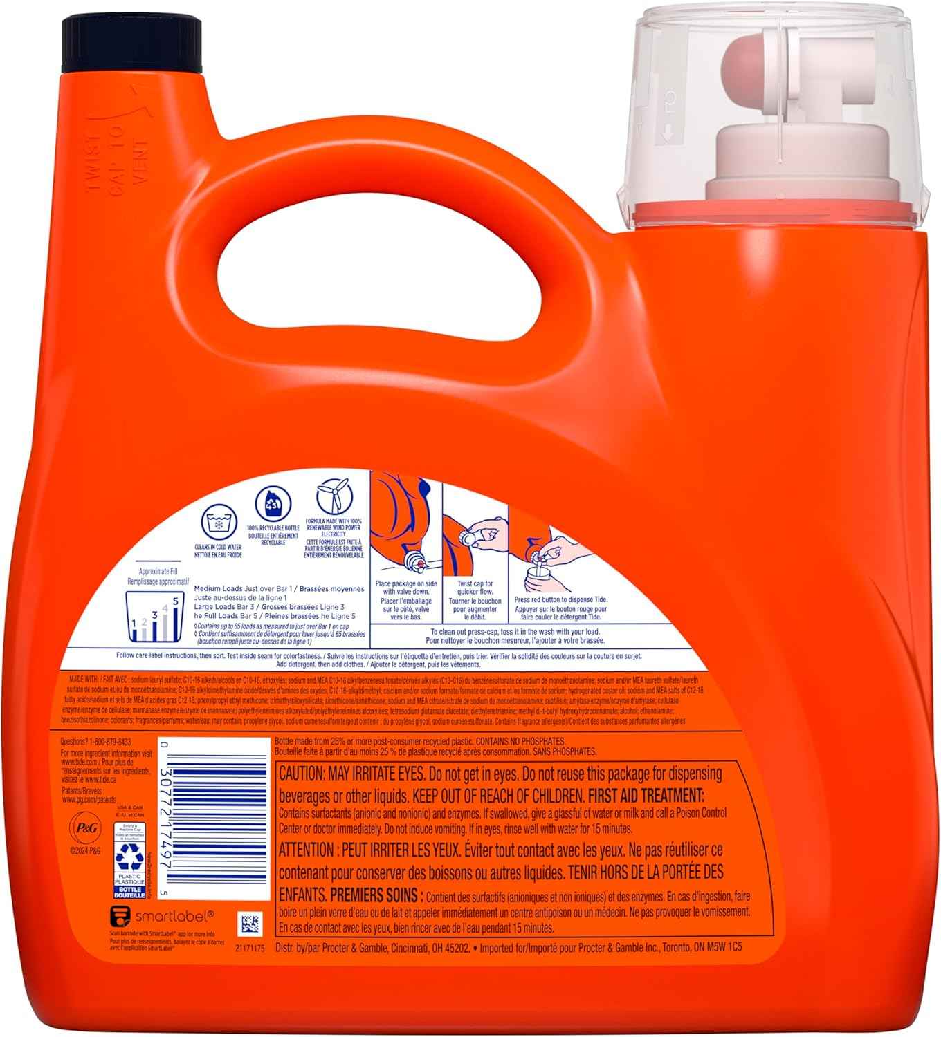 Tide Plus Boost of Ultra Downy Liquid Laundry Detergent, April Fresh Scent, 92 fl oz, 65 Loads, Laundry Detergent Liquid with Long-Lasting Freshness