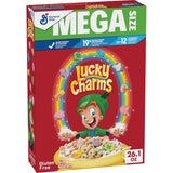 Lucky Charms Gluten Free Cereal with Marshmallows, Limited Edition Jumbo Rainbows, Kids Breakfast Cereal, Made with Whole Grain, Mega Size, 26.1 oz