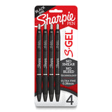 Sharpie S-Gel, Gel Pens, Ultra Fine Point (0.38mm), Black, 4 Count