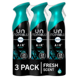 Febreze Unstopables Air Freshener Spray, Fresh Scent, Odor Eliminator for Strong Odor, 8.8 Oz (Pack of 3) Aroma Fragrance Household Burst Perfume