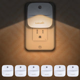 LED Night Lights Plug into Wall with Dusk-to-Dawn Sensor, Automatically Turn on and Off,Night Light for Kids,Bedroom,Bathroom,Stairs, White, 6 Packs