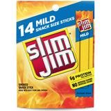 Slim Jim Smoked Meat Sticks, Mild Flavor, 6g Protein Per Serving, Snack Size, Father's Day Gift, 0.28 oz. (14 Count)