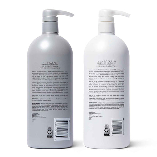 Nexxus Shampoo and Conditioner Therappe Humectress 2 Count for Dry Hair Silicone-Free, Moisturizing Caviar Complex and Elastin Protein for thicker and stronger hair