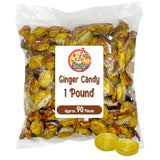 Ginger Candy - 1 Pound Bag Hard For Nausea Relief And Digestion Aid Individually Wrapped Candies (Approx 90 Pieces)