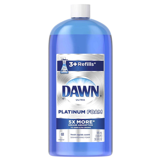 Dawn Platinum Erasing Dish Foam, Dishwashing Soap Pump And Refill Fresh Rapids Scent Kit