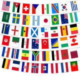 World Soccer 2026 Cup String Flags, 48 Participating Countries Bunting Banner, Double Sided Football Decorations for Backyard, Room, School, Bar, Street World Soccer 2026 Cup Flags