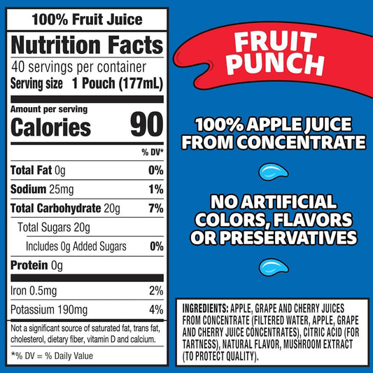 Capri Sun 100% Juice Fruit Punch Naturally Flavored Juice Blend