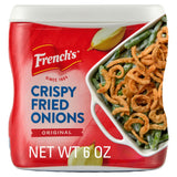 French's Crispy Fried Onions, Original, Made with Real Onions, No Artificial Flavors, Sprinkle on Salads, Potatoes, Chicken, Burgers, Green Bean Casserole, 6 oz