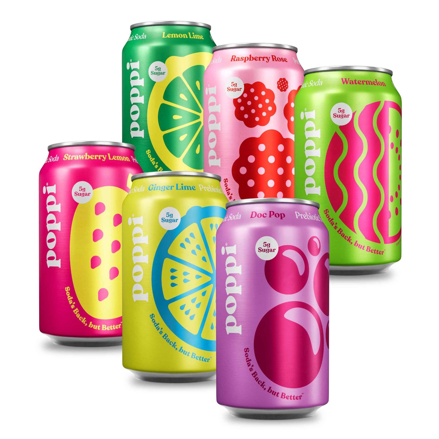 Poppi Sparkling Prebiotic Soda Beverage with Apple Cider Vinegar, Seltzer Water and Fruit Juice, 12 Fl Oz, Pack of 12, Packaging May Vary