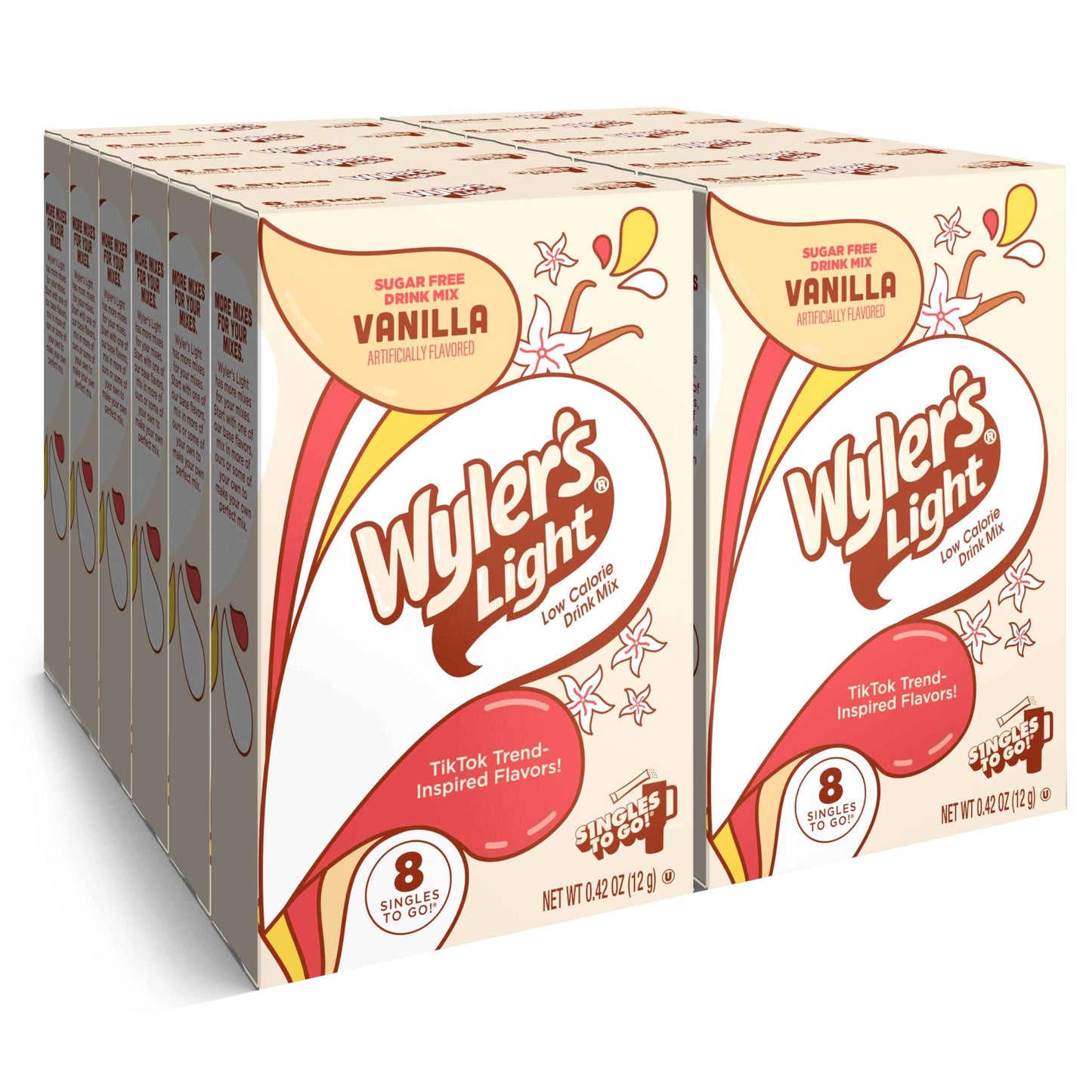 Wyler's Light Singles To Go Powder Packets, Water Drink Mix, 96 Servings, 8 Count x Pack of 12