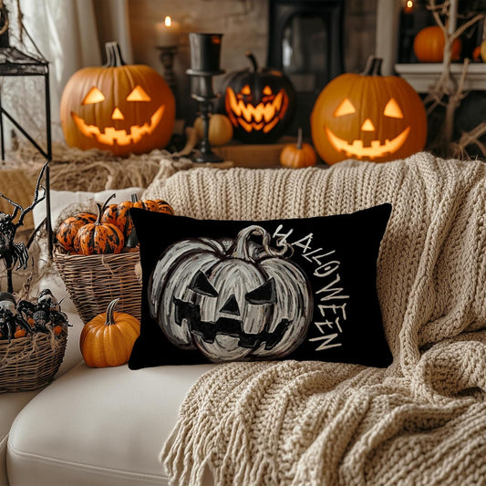AACORS_Halloween_Pillow_Cover_12x20_Inches_-_Pumpkin_Farmhouse_Decor,_Spooky_Holiday_Throw_Pillow_Case_for_Sofa_Couch,_Home_Party_Decorations_(Black)_AA748-12
