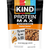 KIND Protein MAX Granola Clusters, Peanut Butter - 15g Protein, 0g Added Sugar, Low Sugar (4g Total), Keto Friendly, Gluten Free, Non-GMO, High Protein Breakfast Granola & Snack, Resealable Bag, 9oz