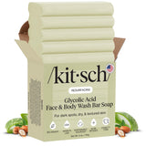 Kitsch Glycolic Acid Face & Body Wash Bar – Resurfacing Bar Soap with Shea Butter for Smoother, Brighter Skin – Gentle Soap & Body Wash Women & Men Love - 4 oz