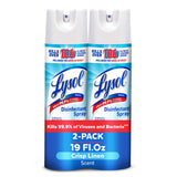 Lysol Disinfectant Spray, Household Essential Cleaning Supplies, Multi-Purpose Room Spray, Antibacterial Sanitizer Spray, Upholstery Deodorizer, Home and Bathroom