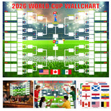 YANGALOOP 36x24 inches Predict 2026 World Cup Schedule Poster,64 Reusable National Flag Stickers with Country Names, Soccer Poster 2026 World Cup Merchandise, Soccer Gifts for Boys Room Decor