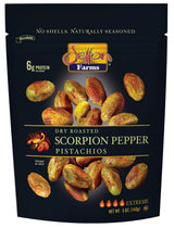 Setton Farms Pistachios, Scorpion Pepper Extreme Flavor, Naturally Seasoned, Dry Roasted No Shell, Non-GMO Project Verified, Gluten Free, Vegan, Kosher, 5 Oz