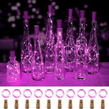 Brightown Wine Bottle Lights with Cork, 10 Pack 20 LED Waterproof Battery Operated Cork Lights, Silver Wire Mini Fairy Lights for Liquor Bottles DIY Party Bar Christmas Wedding Décor
