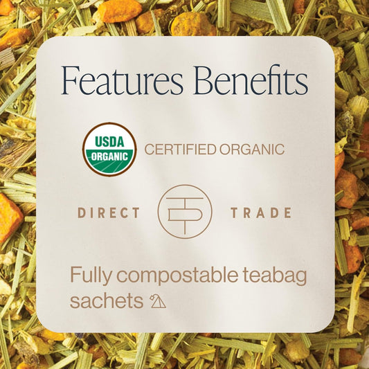 Rishi_Tea_Turmeric_Ginger_Herbal_Tea_-_Organic_Sachet_Bags,_Caffeine_Free_Ayurvedic_Digestive_Blend_with_Spicy_Ginger_&_Citrus_-_15_Count_(Pack_of_1)