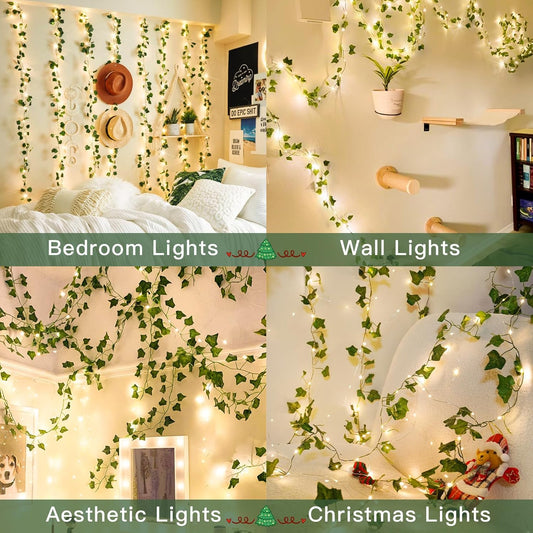 suddus_Vine_with_Fairy_Lights_Battery_Operated,_33ft_100_LED_Ivy_String_Lights_with_Remote,_Leaf_Lights_for_Bedroom,_Room,_Wall,_Garden,_Party,_Wedding_Decor_(Warm_White)