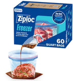 Ziploc Quart Food Storage Freezer Bags, Stand-Up Bottom, Easy to Fill