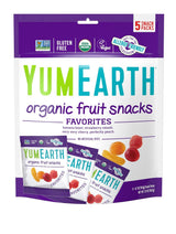 YumEarth Organic Assorted Flavor Fruit Snacks - Allergy Friendly (Top 9 Free), No Artificial Dyes or Flavors, Non GMO, Gluten Free, Vegan Candy Snacks - 0.7 Ounce (Pack of 5) (3.5 Ounce Box (Pack of 5), Fruit)