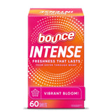 Bounce Intense Dryer Sheets, Vibrant Bloom, 60 Count, Scent Boosting Dryer Sheet