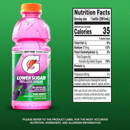 Gatorade_Lower_Sugar_Electrolyte_Sports_Drink,_Rain_Berry,_20_fl_oz_Bottles,_(6_Pack),_75%_Less_Sugar,_No_Artificial_Flavors,_No_Artificial_Sweeteners,_No_Artificial_Colors,_Hydration