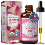 Leven Rose Jojoba Oil Organic, Pure Cold Pressed Carrier Oil, Natural Unrefined Moisturizer for Skin Hair and Nails