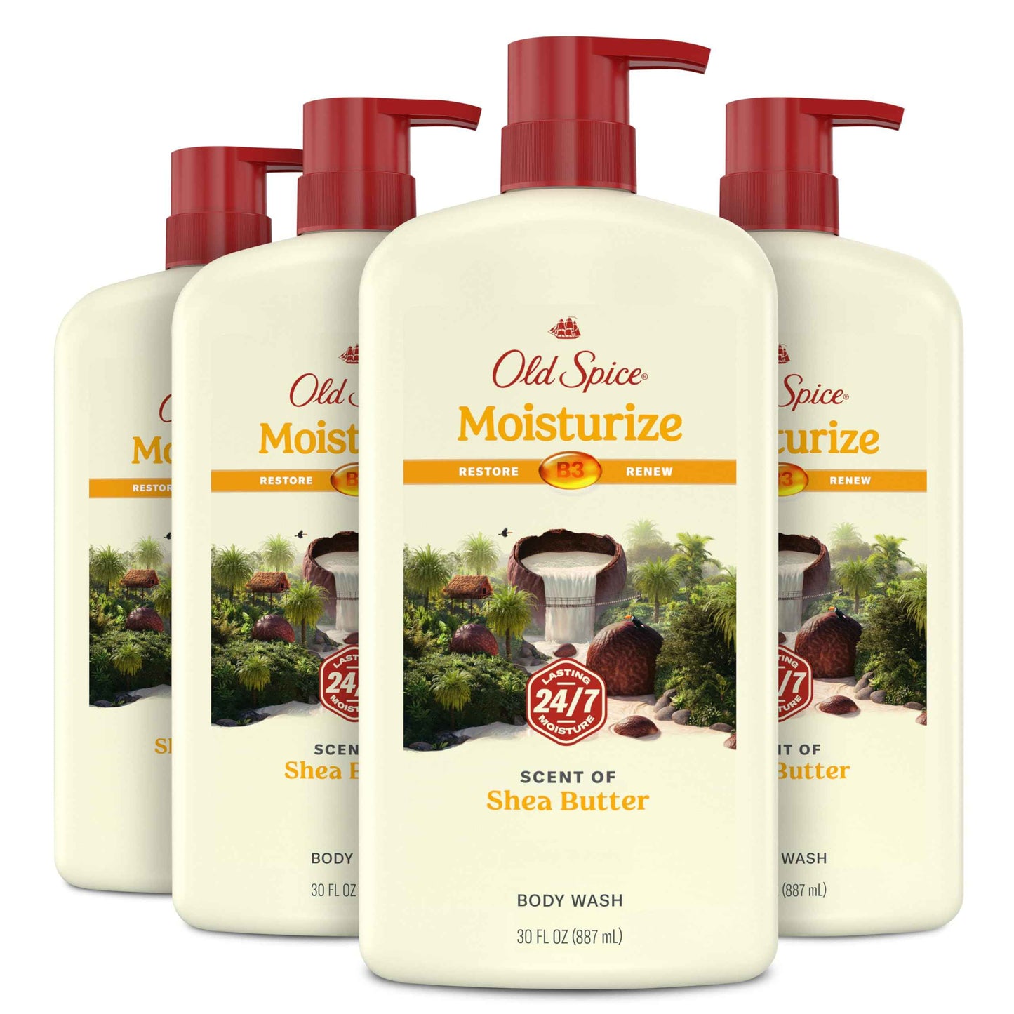 Old Spice Body Wash for Men, 24/7 Shower Fresh with Lasting Scent, Cleanse & Refresh, Gentle on Skin, Vitamin B3