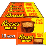 REESE'S Big Cup Milk Chocolate King Size Peanut Butter Cups, Candy Packs