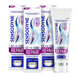 Sensodyne Clinical Repair Whiten & Shine Toothpaste for Sensitivity Relief, 3.4 oz (3 Pack)