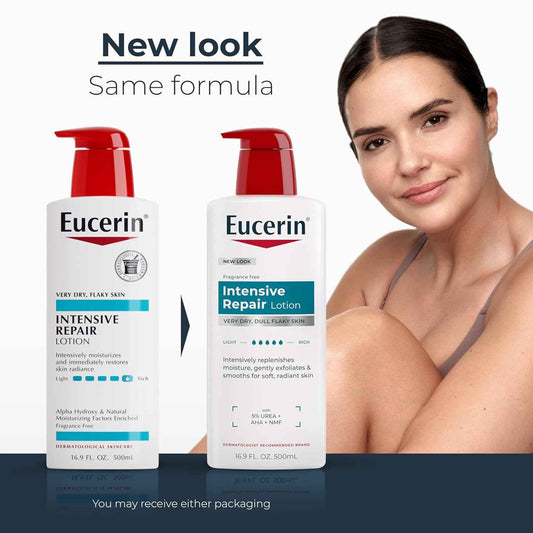 Eucerin Intensive Repair Body Lotion for Dry, Flaky Skin, Urea Enriched Body Moisturizer, 16.9 FL OZ Pump Bottle