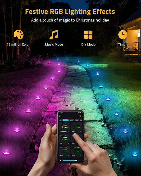 Christmas_Pathway_Lights,_50FT_with_15_RGBIC_LED_Light_with_App_Control,_Waterproof_Outdoor_Ground_Lights_for_Outside_Roofline_Decor,_Pathway_Decor,_Walkway,Party,_Holiday_Xmas_Decoration