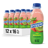 Snapple Kiwi Strawberry Juice Drink, 16 Fl Oz Recycled Plastic Bottle, Pack Of 12, All Natural, No Artificial Flavors Or Sweeteners, Contains 3% Real