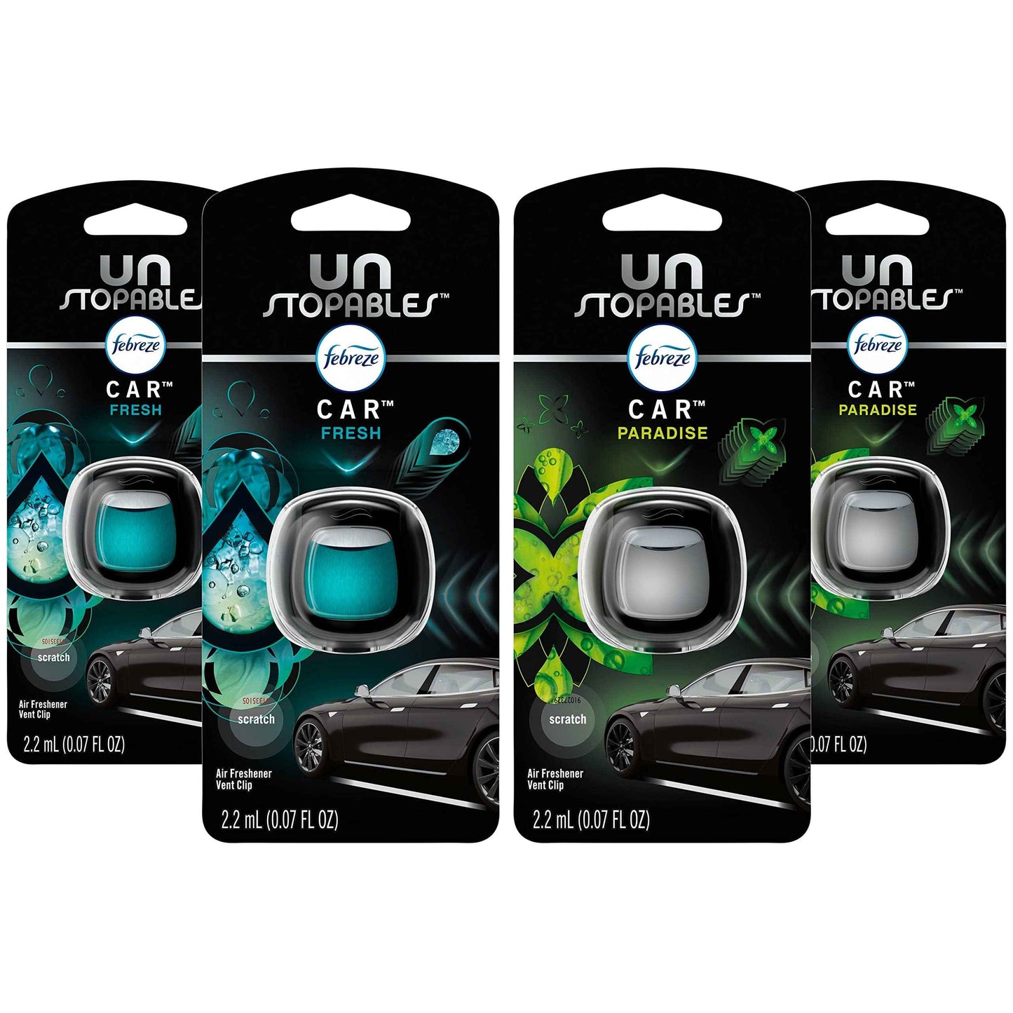 Febreze Car Air Freshener, Odor-Fighting Automotive Vent Clip, Scented Car Accessories, Long Lasting for Strong Odors