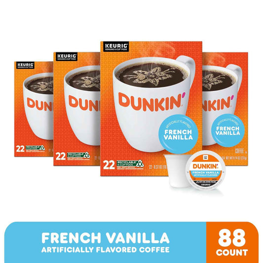 Dunkin' French Vanilla Flavored Coffee, Keurig K-Cup Pods