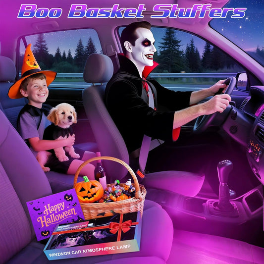 Winzwon_Led_Lights_for_Car_Accessories_Interior,_Birthday_Gifts_for_Women_Men,_Halloween_Trunk_or_Trick_Car_Decorations_Kit_APP_Control_with_USB_Port_Color_Change_Lights_for_Truck_Decor,_12V-_1_Pack/2_Pack