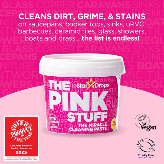Stardrops - The Pink Stuff - Miracle Cleaning Ultimate Bundle – Paste, Multi-Purpose Spray, Bathroom Foam Spray, and Cream Cleaner – Ideal for Kitchens, Bathrooms, Outdoors, and More