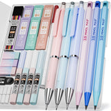 Nicpro 22PCS Pastel Mechanical Pencils Set in Case, Art Cute Drafting Pencil 0.5, 0.7, 0.9 mm, 2mm Lead Pencil Holders for Sketching Drawing With 11 Tube (4B 2B HB 2H Colors) Lead Refills, 3 Erasers