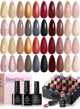 Beetles Gel Nail Polish Kit with U V Light - Enchantment Gel Polish Starter Kit with Base Top Coat DIY Nails Supply Stickers Manicure Tools Home Salon Gift for Women Teens Girls