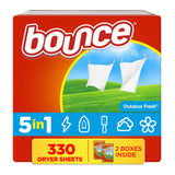 Bounce Dryer Sheets, Outdoor Fresh Scent, Fabric Softener Sheets, Reduces Static, Softens and Fights Wrinkles