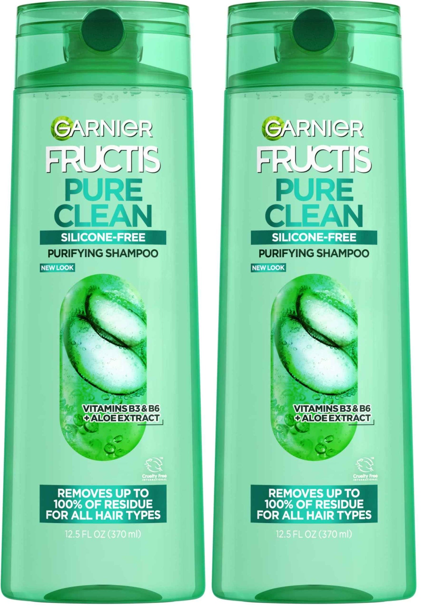 Garnier Fructis Pure Clean Purifying Shampoo, Silicone-Free, 12.5 Fl Oz