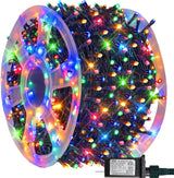FUNPENY 164FT 500 LED Christmas Indoor Outdoor Decorative String Lights, 8 Modes Waterproof Green Wire LED Fairy Light for Christmas Party Wedding Garden Home Decoration (Warm White)