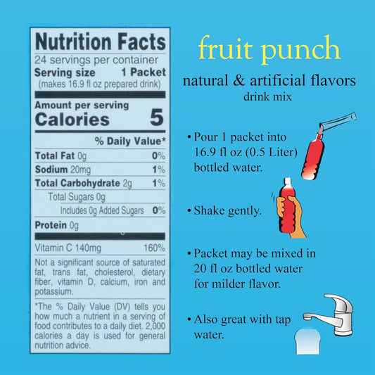 4C_Powder_Drink_Mix_Packets,_Fruit_Punch_1_Pack,_24_Count,_Singles_Stix_On_the_Go,_Refreshing_Sugar_Free_Water_Flavorings