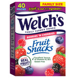 Welch's Fruit Snacks, Berries 'n Cherries, Perfect Halloween Candy Bulk Pack, Gluten Free, Individual Single Serve Bags, 0.8 oz (Pack of 40)