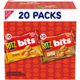 RITZ Bits Cheese and RITZ Bits Peanut Butter Cracker Sandwiches Variety Pack, 20 Snack Packs with Assorted Flavors and Variety